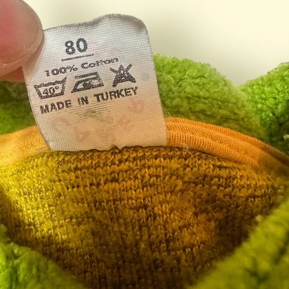 Vintage Toddler Caner Bebe Gold And Green Dog Long Sleeve Shirt Size 3 - Picture 12 of 12